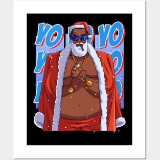 Black Santa Claus Gangster Christmas Posters and Art